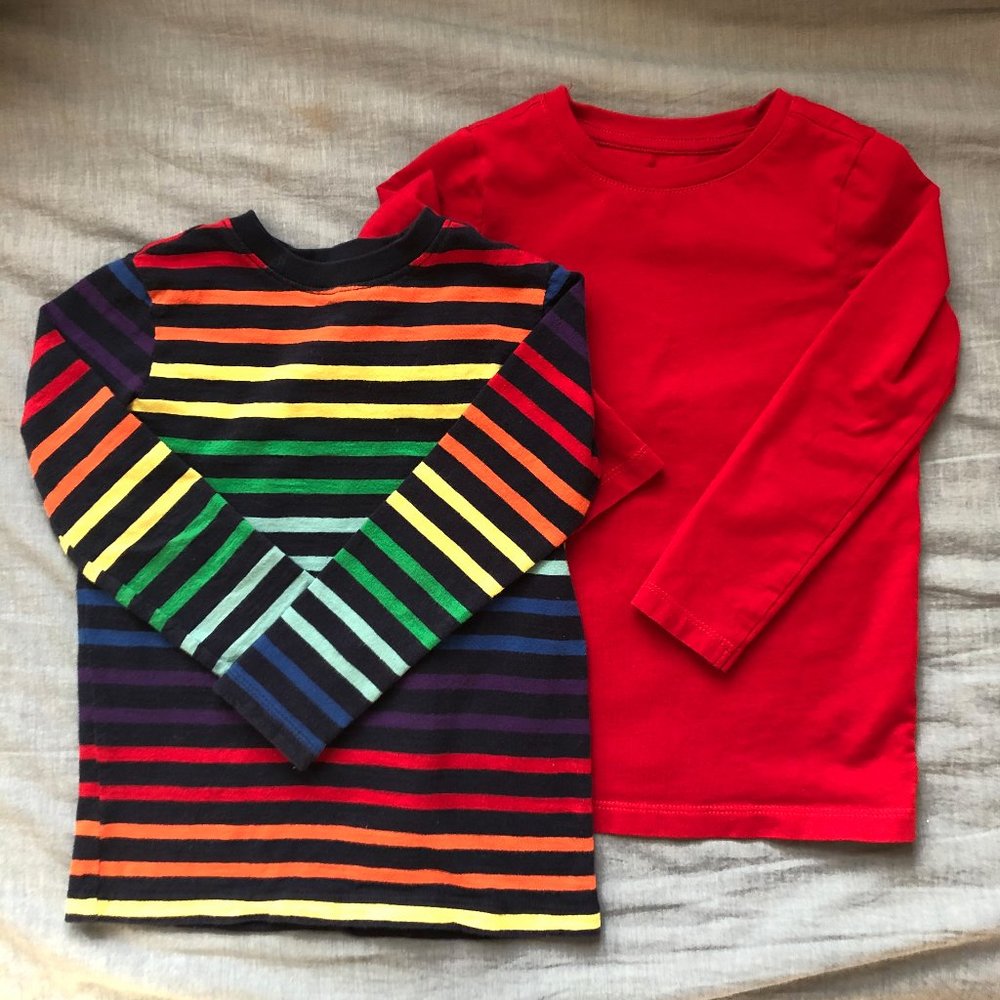 2 Primary long sleeve slim tees size 4T-5T